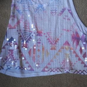 PINK Tops - PINK Tribal Sequin Top PINK Tops - PINK Tribal Sequin Top
